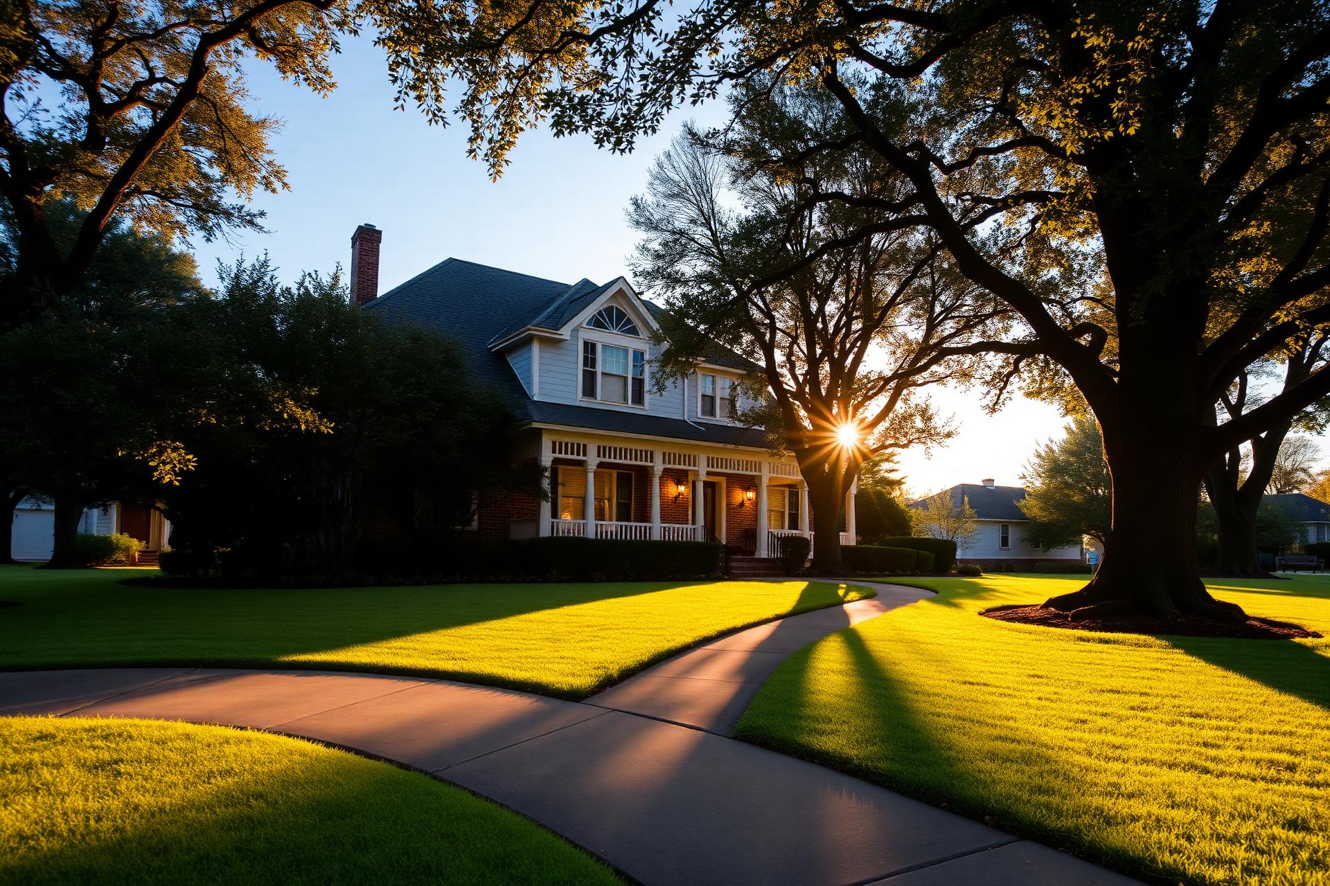 Charming two-story home at golden hour in Montgomery, TX